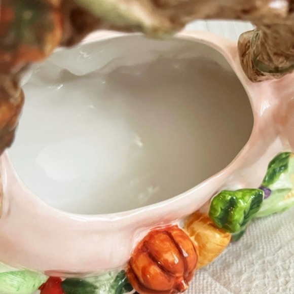 Vintage Pig Planter Basket With Vegetable Decoration‎ Signature Home Collection - Picture 8 of 13